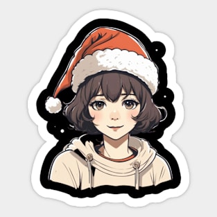 Anime christmas waifu Sticker